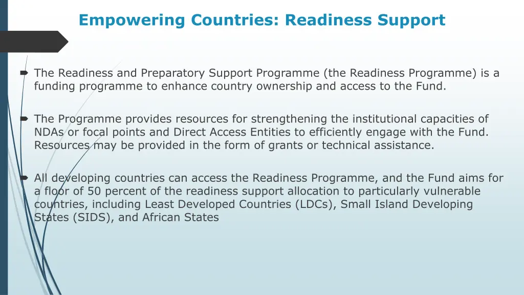 empowering countries readiness support