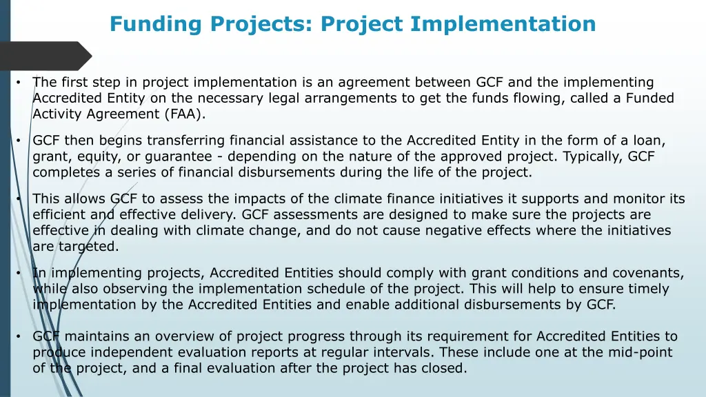 funding projects project implementation