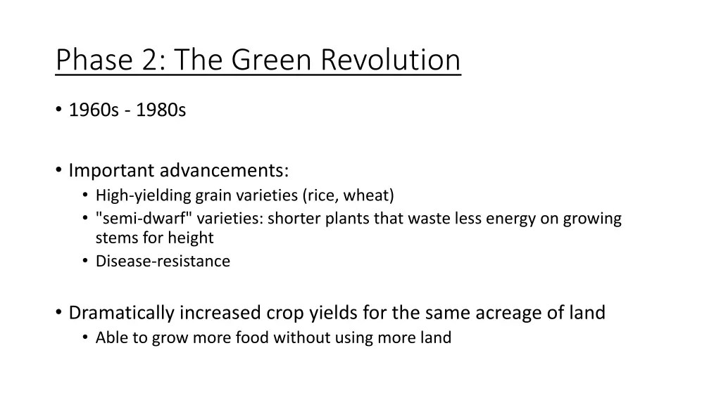 phase 2 the green revolution