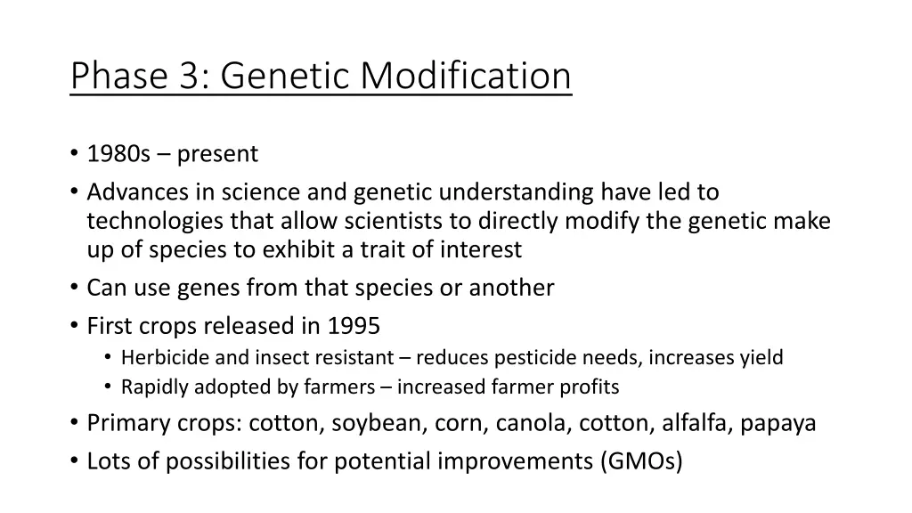 phase 3 genetic modification