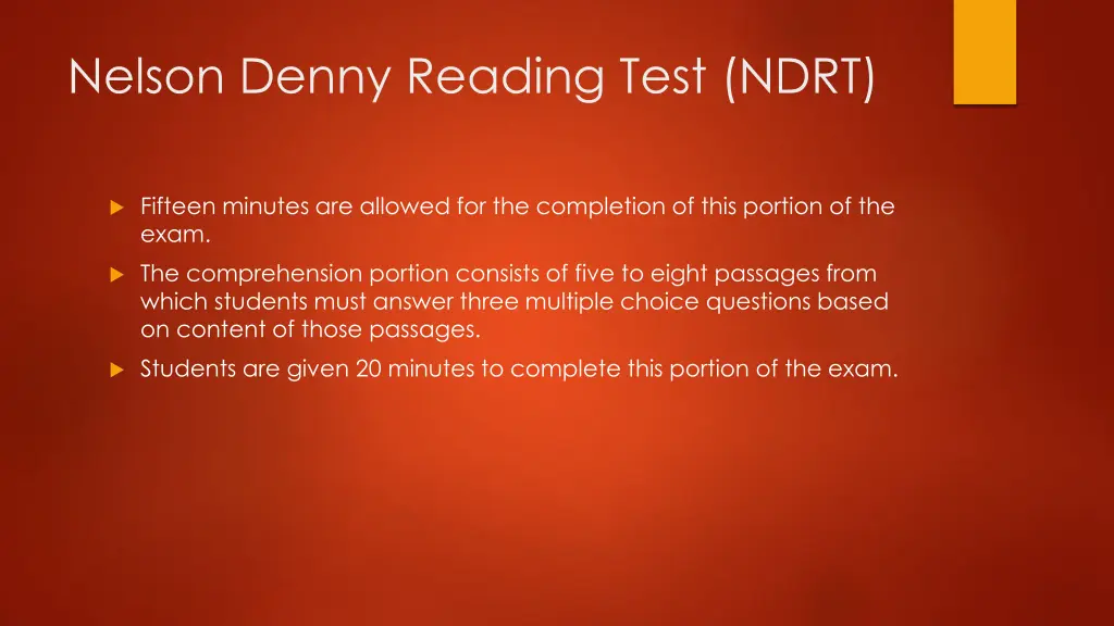 nelson denny reading test ndrt 1