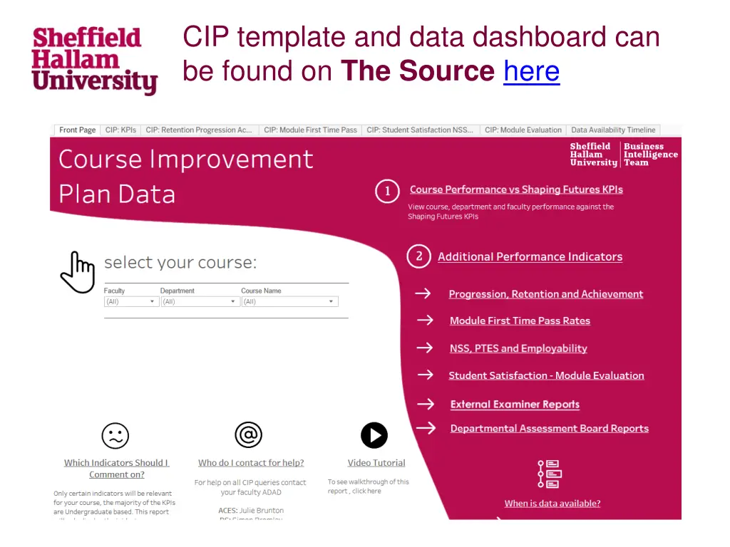 cip template and data dashboard can be found