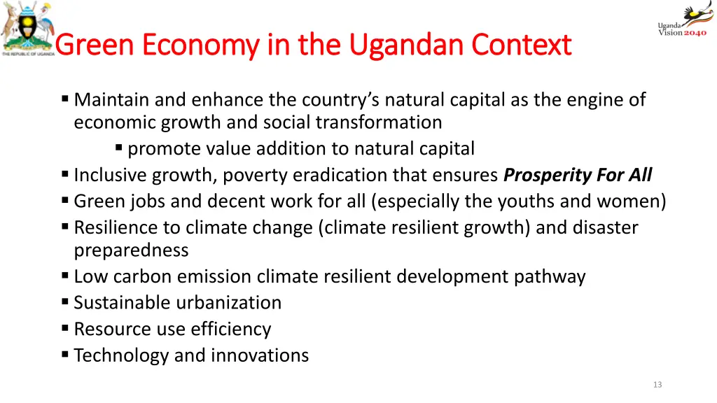 green economy in the ugandan context green