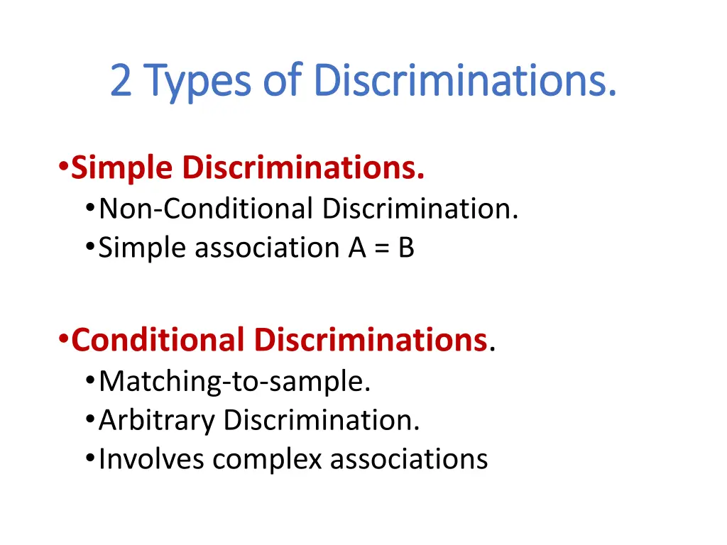 2 types of discriminations 2 types