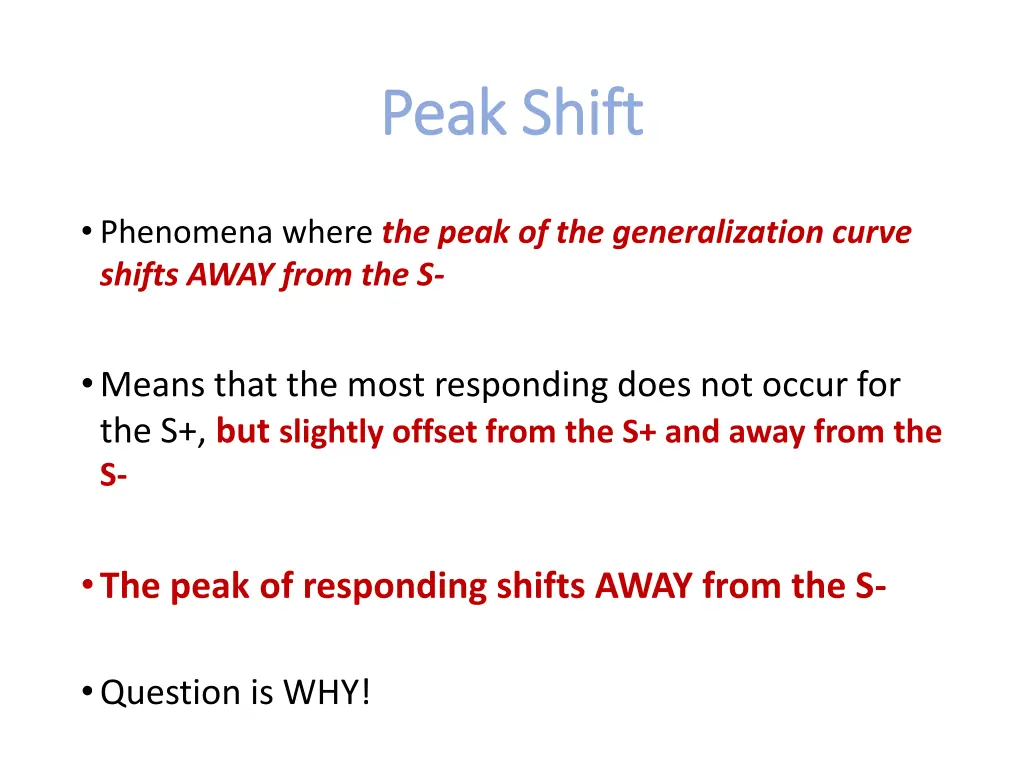 peak shift peak shift