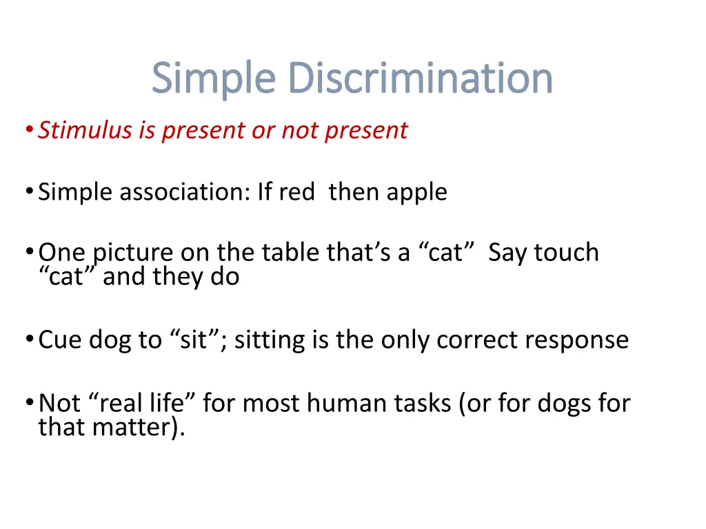 simple discrimination simple discrimination