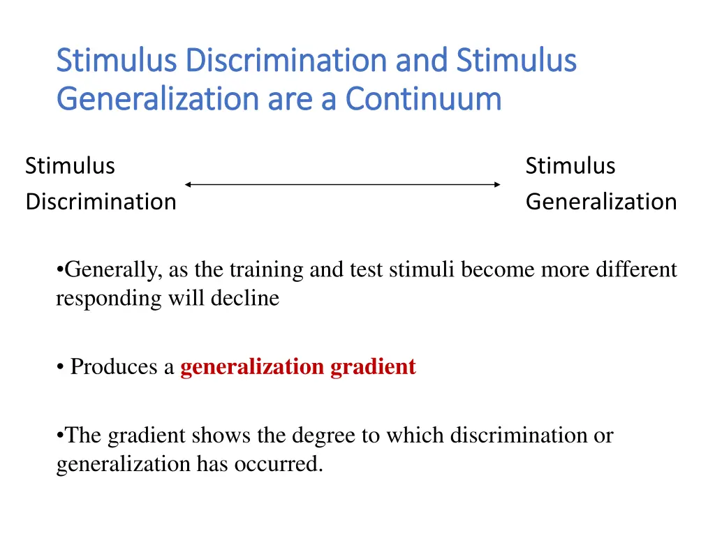 stimulus discrimination and stimulus stimulus