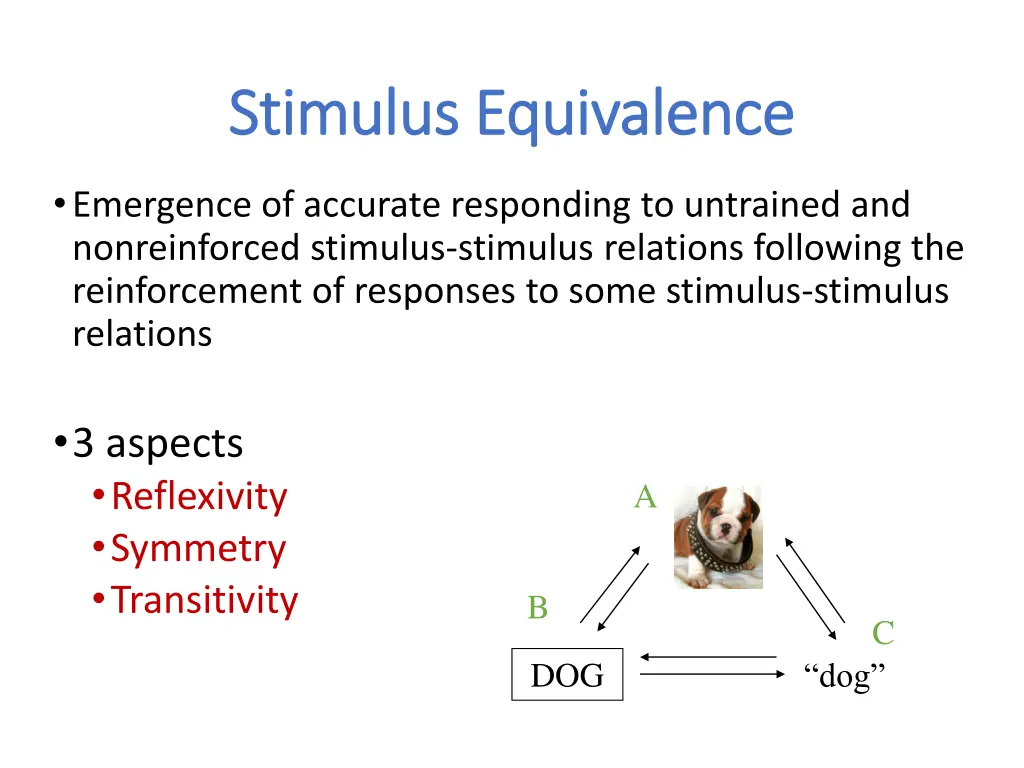 stimulus equivalence stimulus equivalence