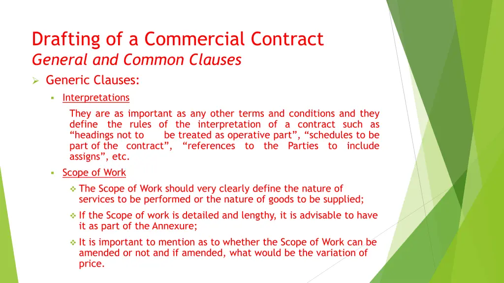 drafting of a commercial contract general 1