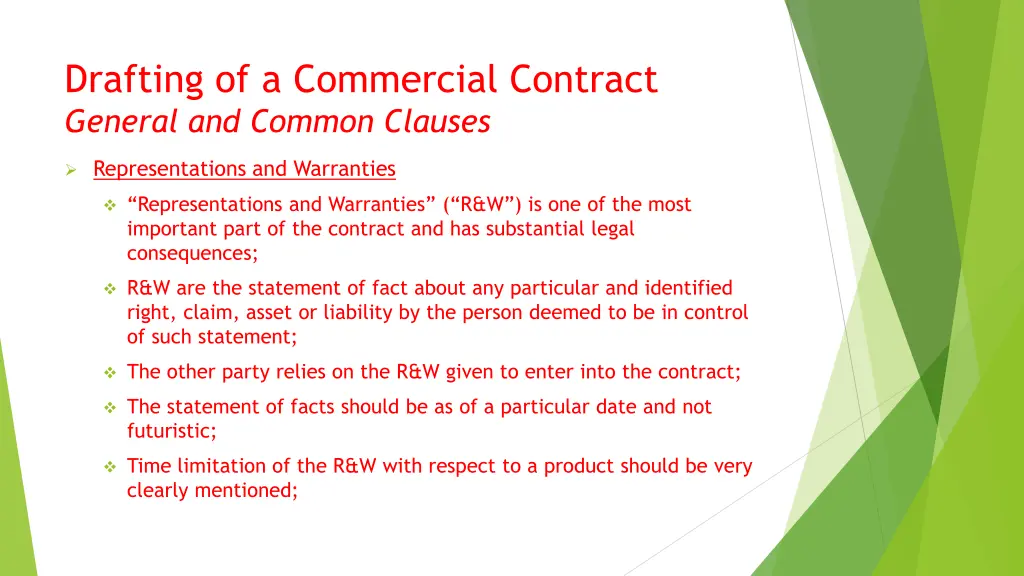 drafting of a commercial contract general 10