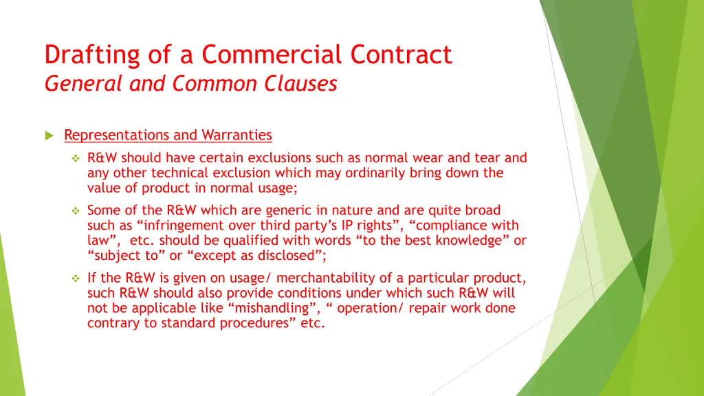 drafting of a commercial contract general 11