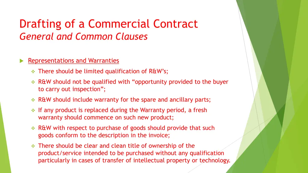 drafting of a commercial contract general 12