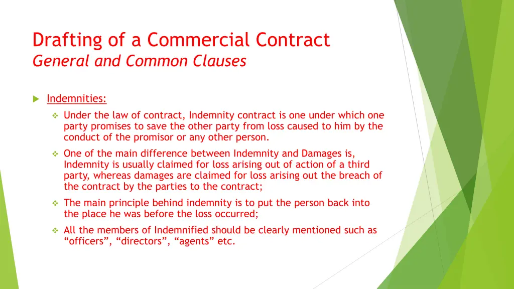 drafting of a commercial contract general 13