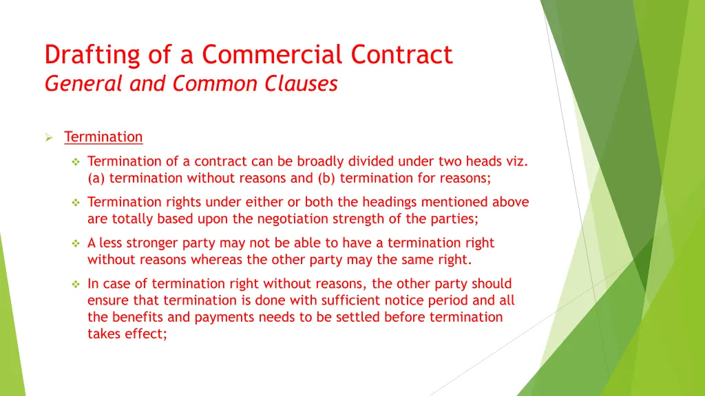 drafting of a commercial contract general 15