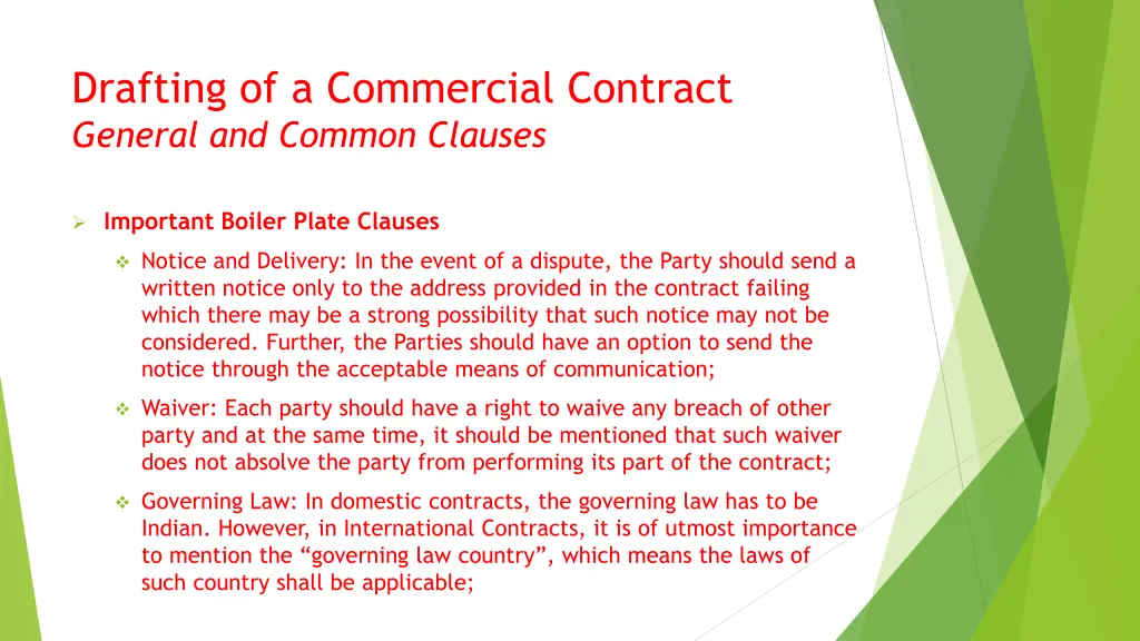 drafting of a commercial contract general 18