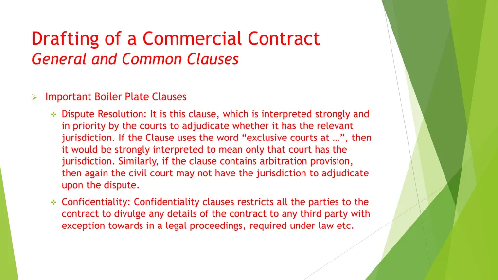 drafting of a commercial contract general 19