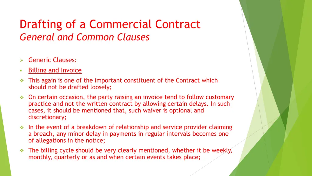 drafting of a commercial contract general 4