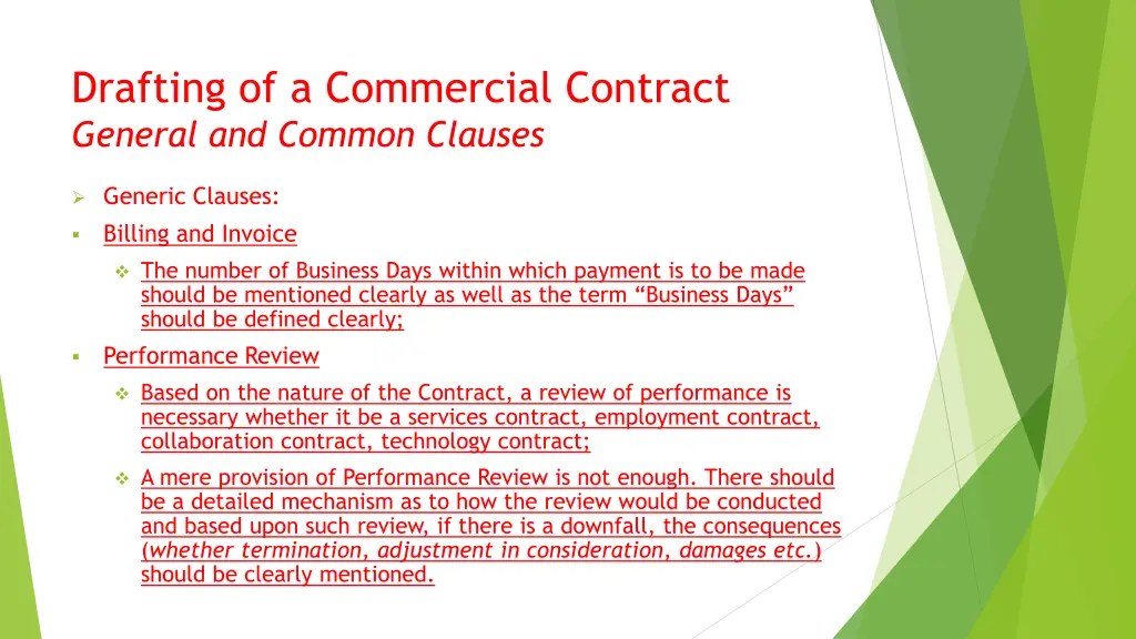 drafting of a commercial contract general 5