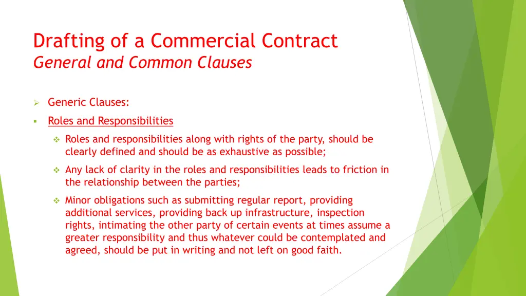 drafting of a commercial contract general 6