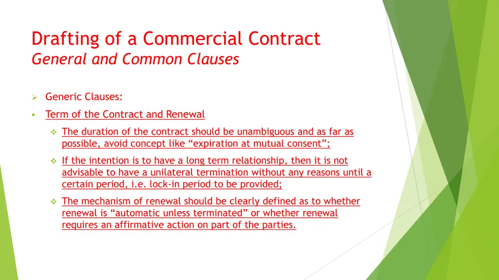 drafting of a commercial contract general 7