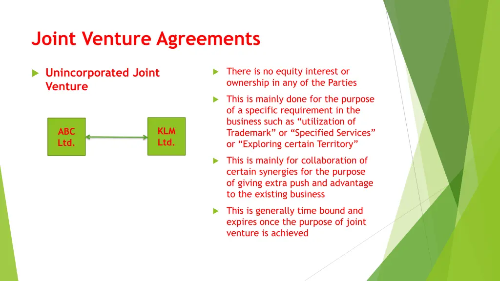 joint venture agreements 2