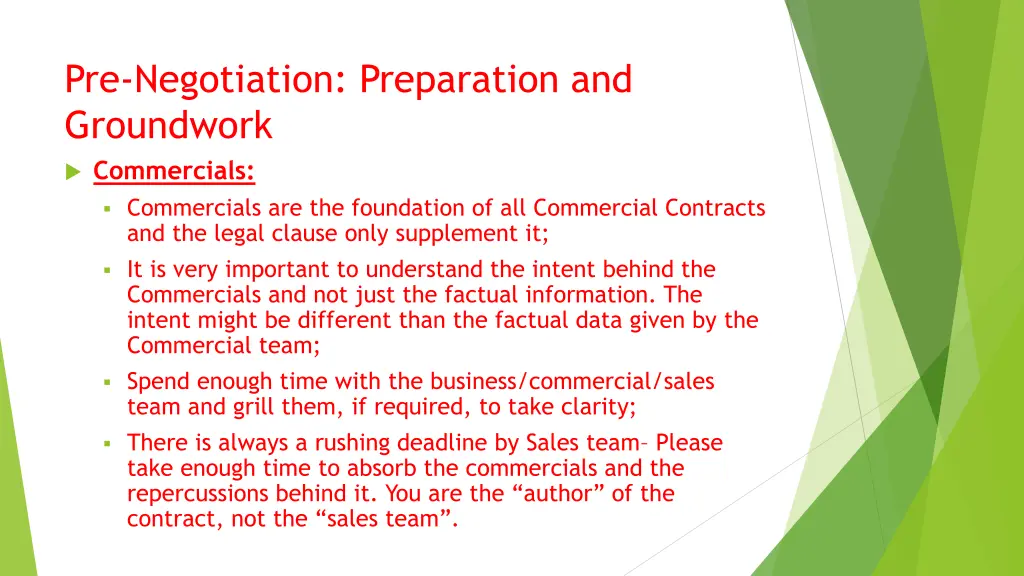 pre negotiation preparation and groundwork