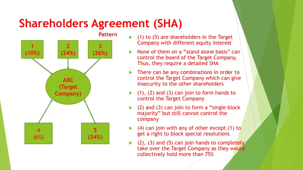 shareholders agreement sha pattern