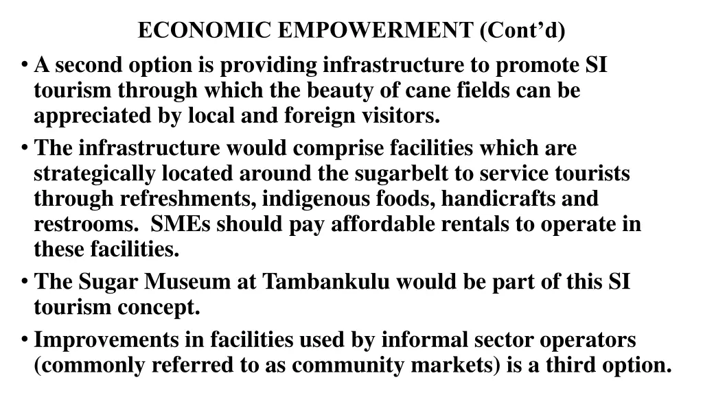 economic empowerment cont d a second option