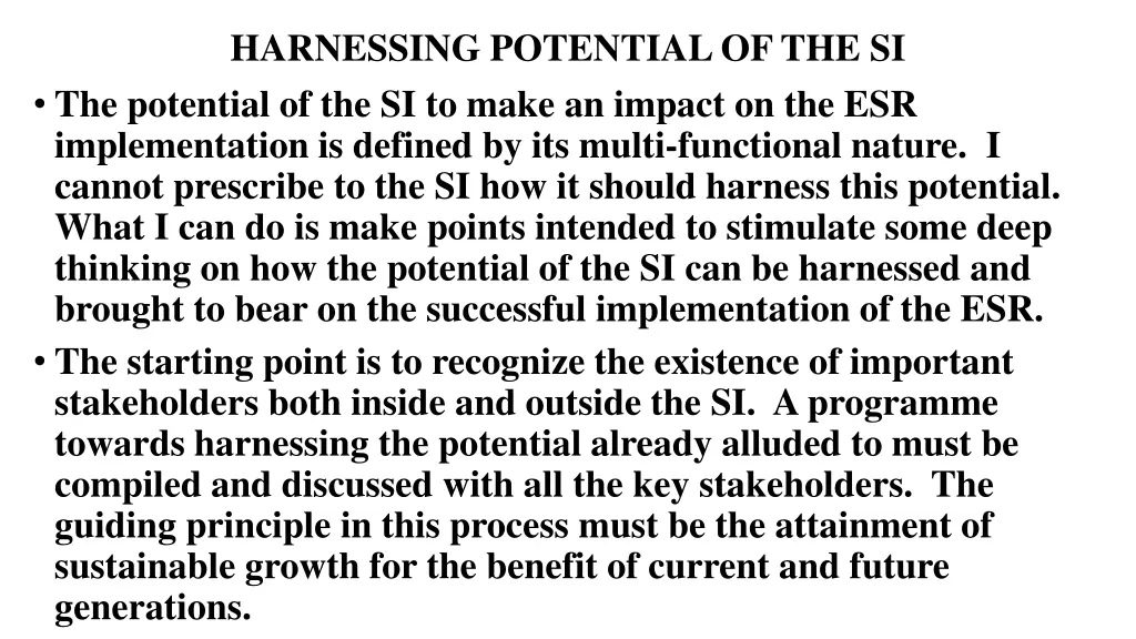 harnessing potential of the si the potential