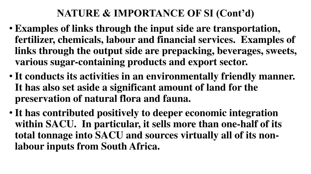 nature importance of si cont d examples of links