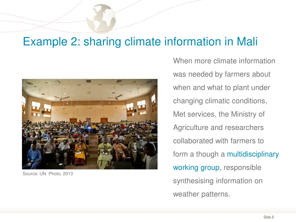 example 2 sharing climate information in mali