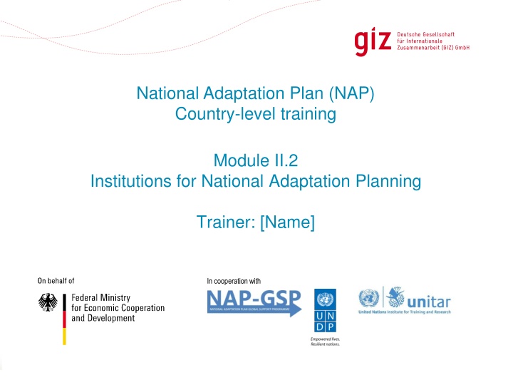 national adaptation plan nap country level