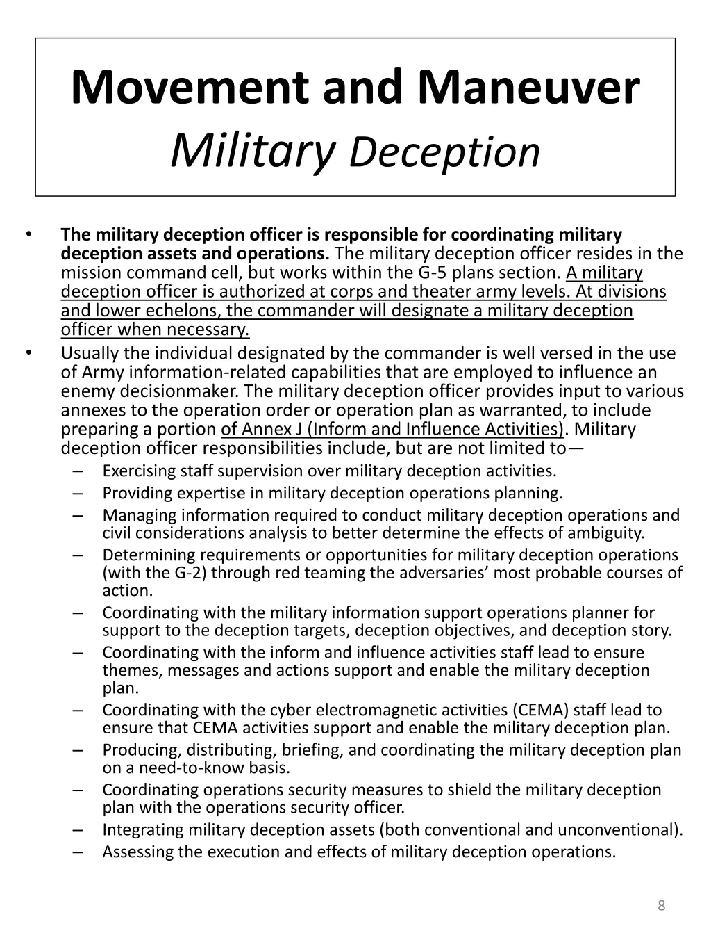 movement and maneuver military deception