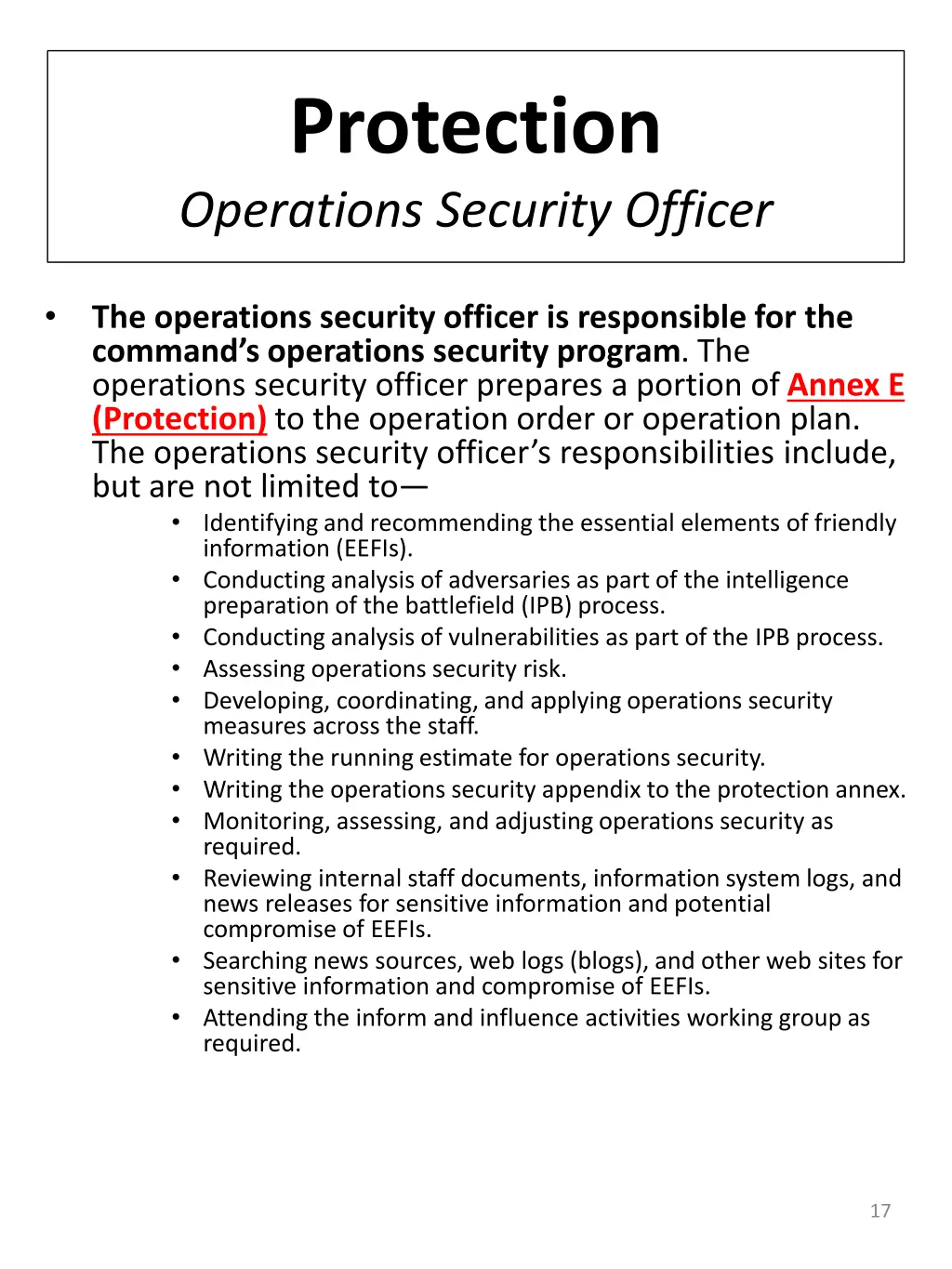 protection operations security officer