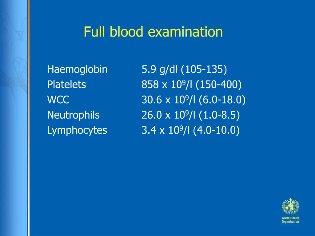 full blood examination