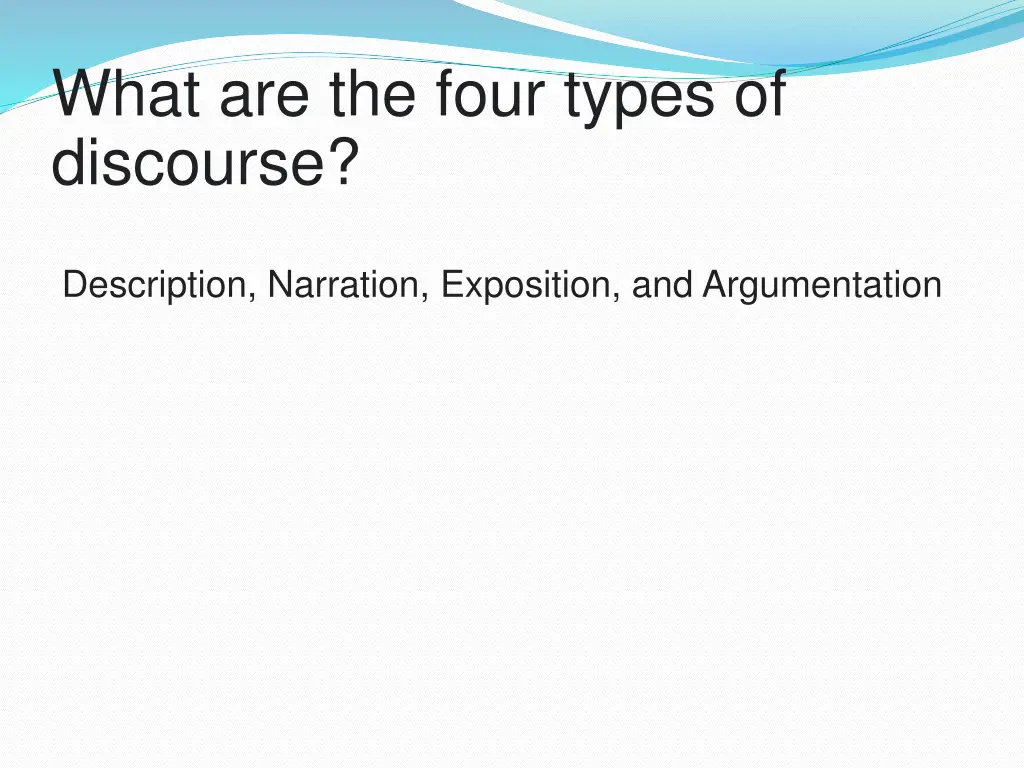 what are the four types of discourse