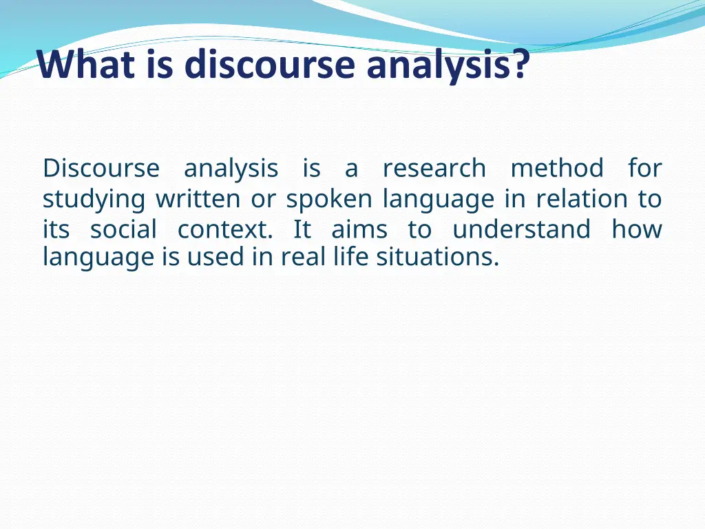 what is discourse analysis 1