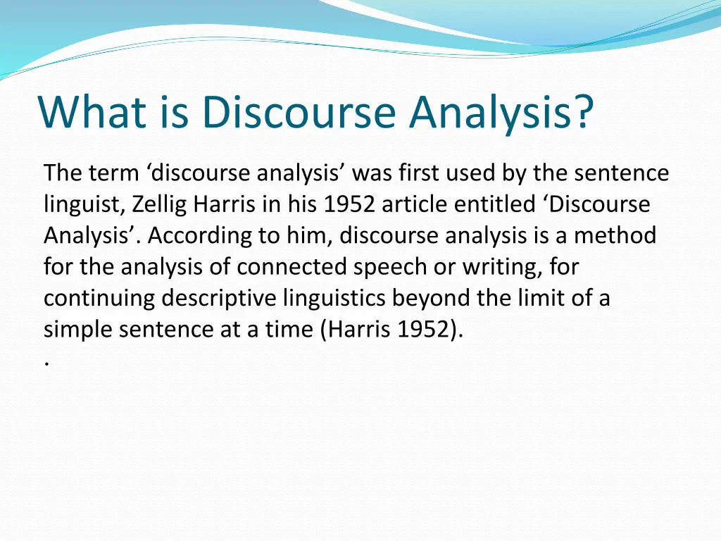 what is discourse analysis