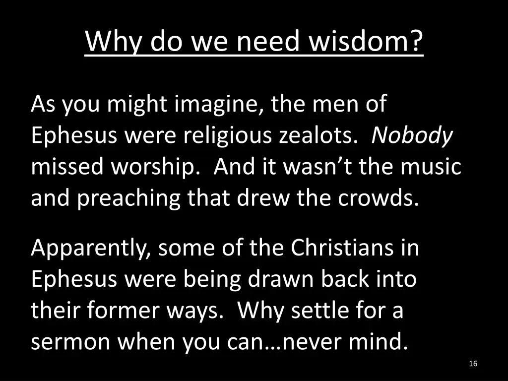 why do we need wisdom 2