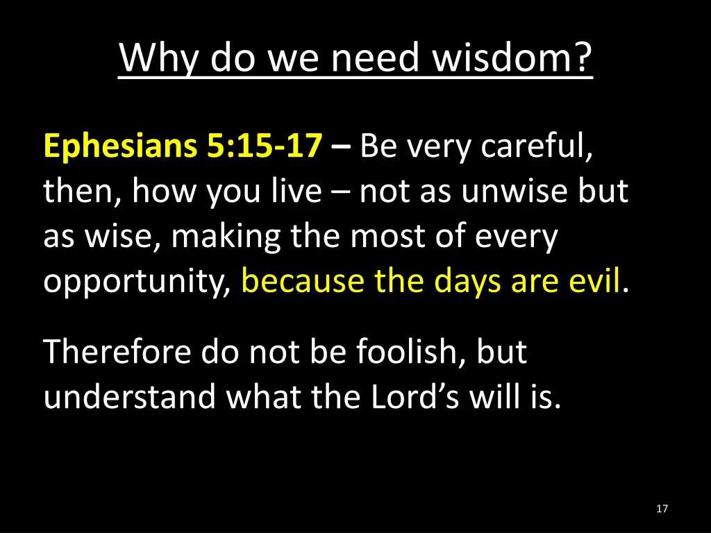 why do we need wisdom 3