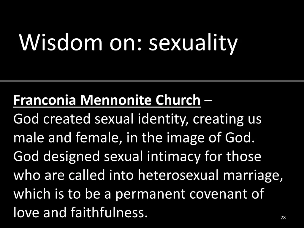 wisdom on sexuality 1