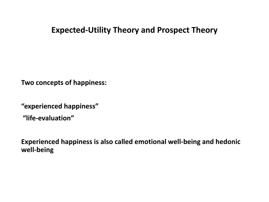 expected utility theory and prospect theory 1