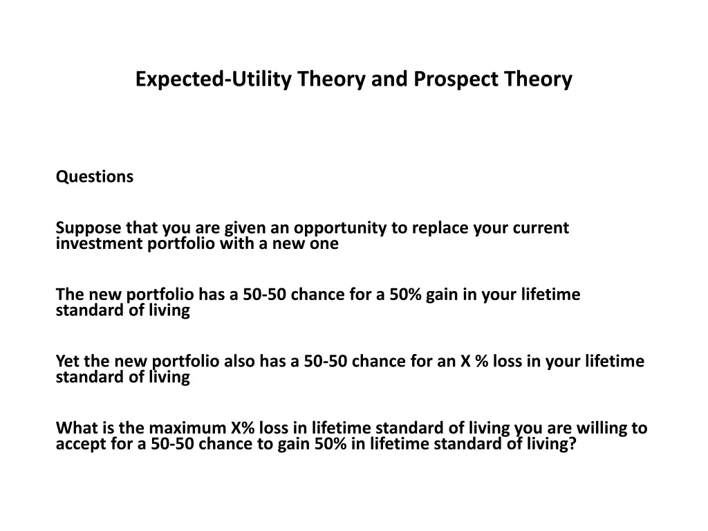 expected utility theory and prospect theory 12