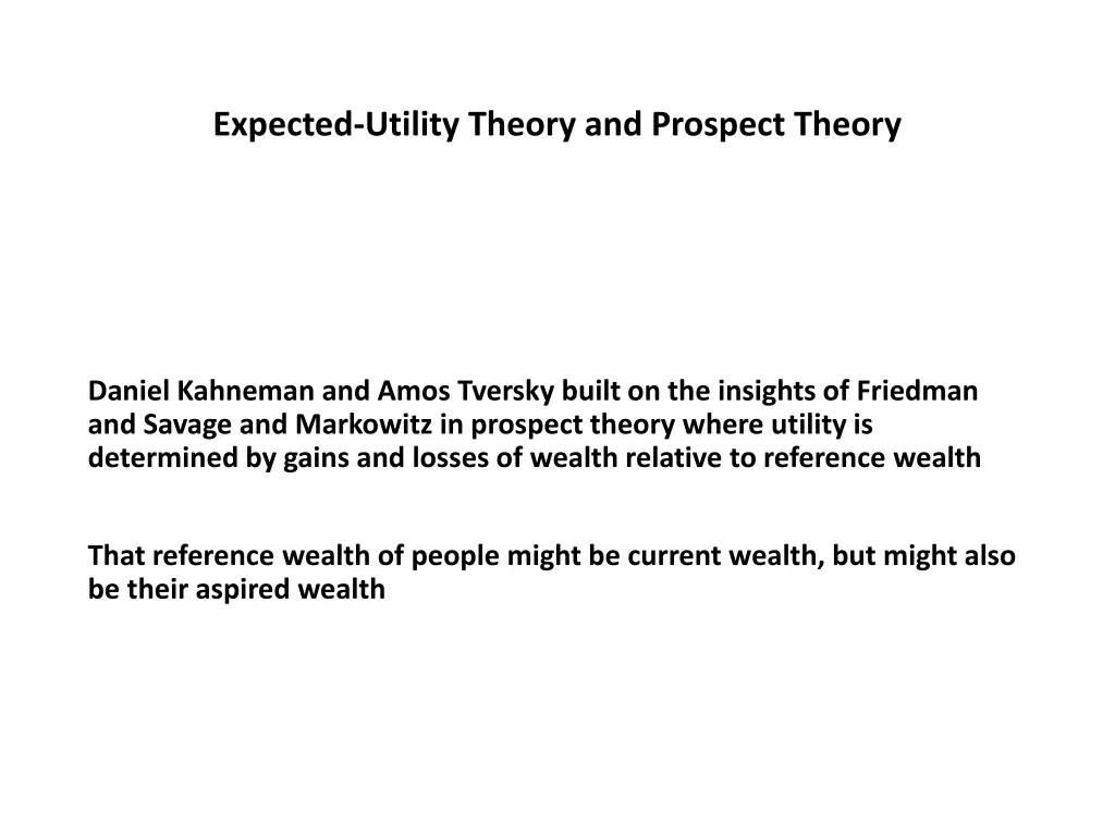 expected utility theory and prospect theory 18