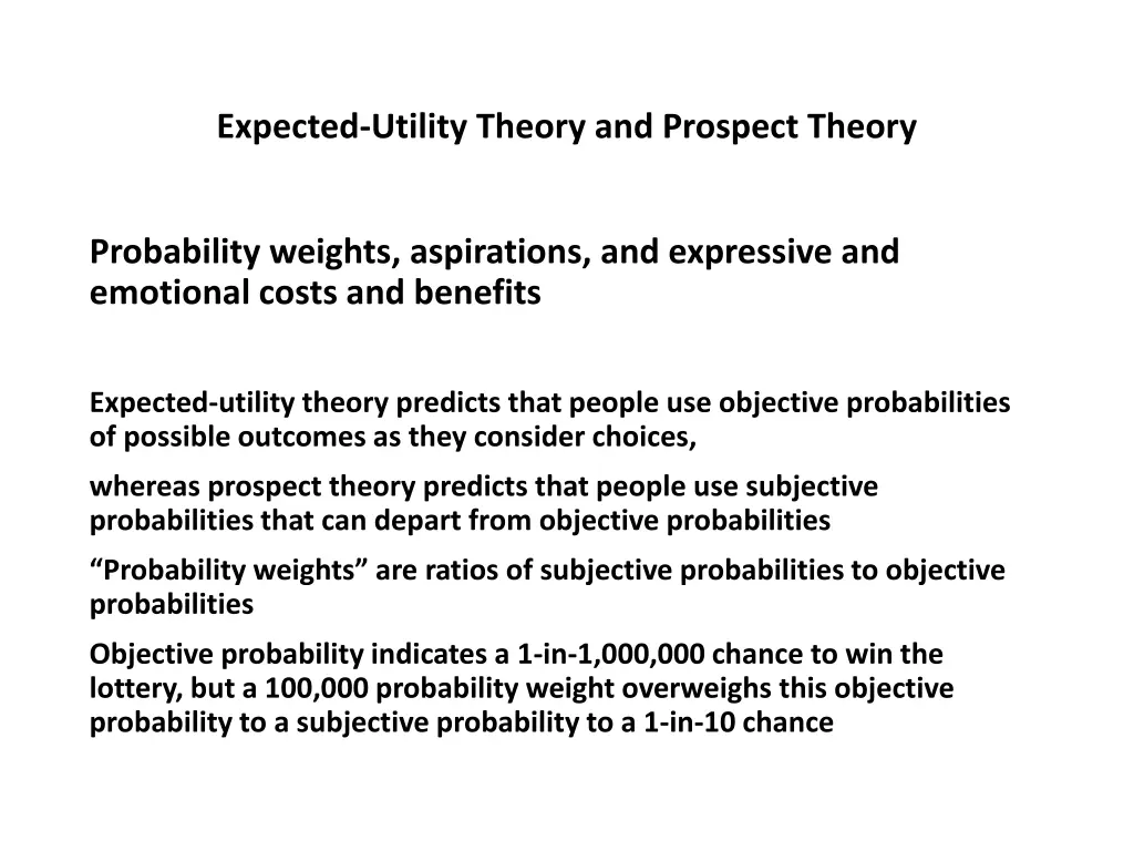 expected utility theory and prospect theory 19