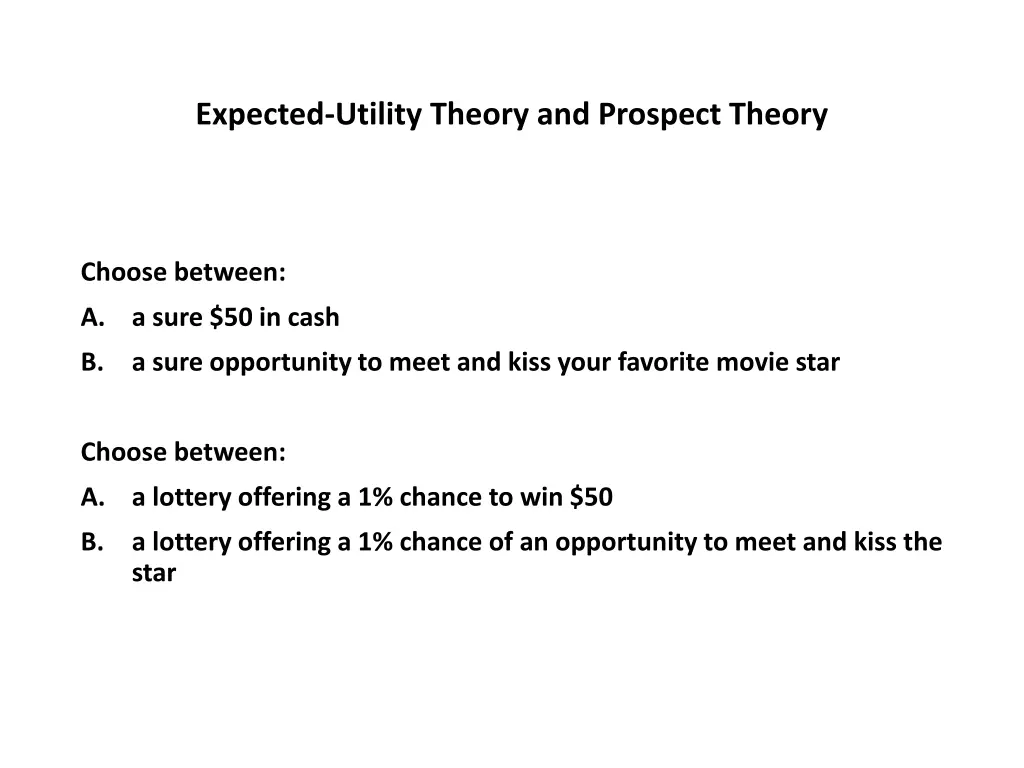 expected utility theory and prospect theory 23