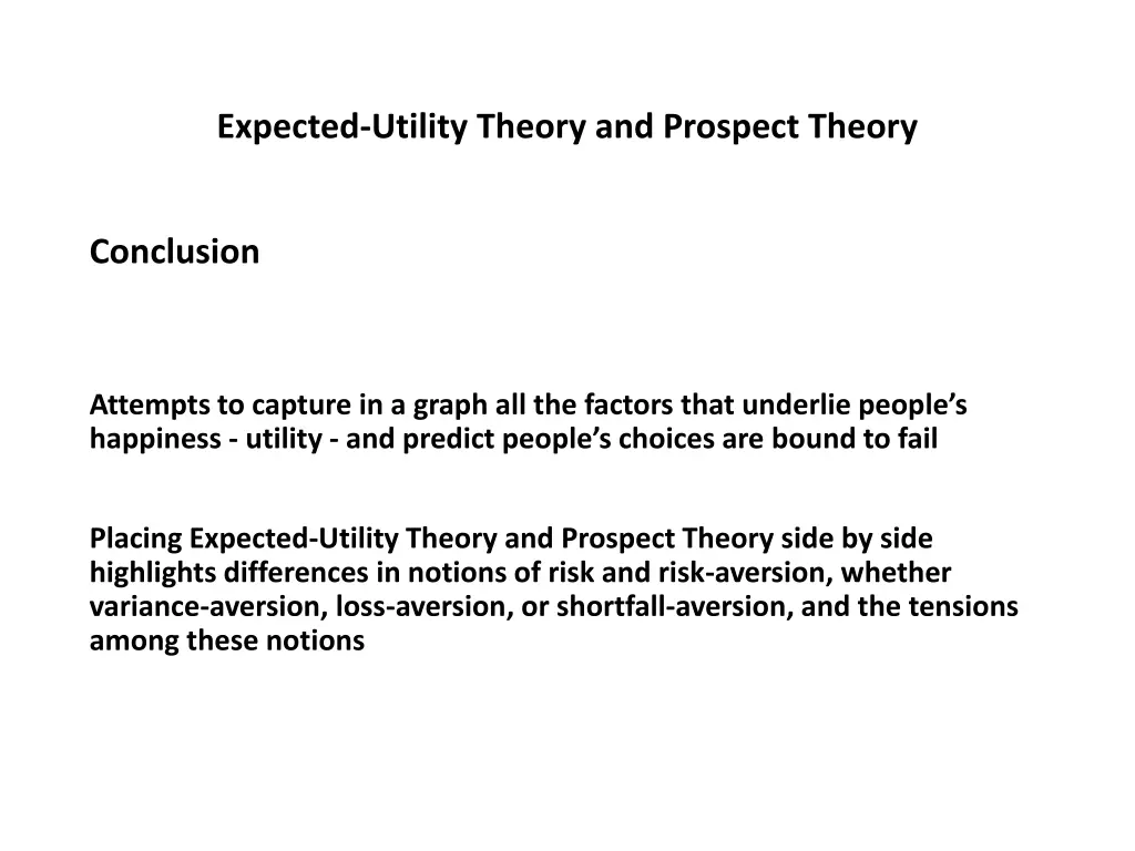 expected utility theory and prospect theory 26