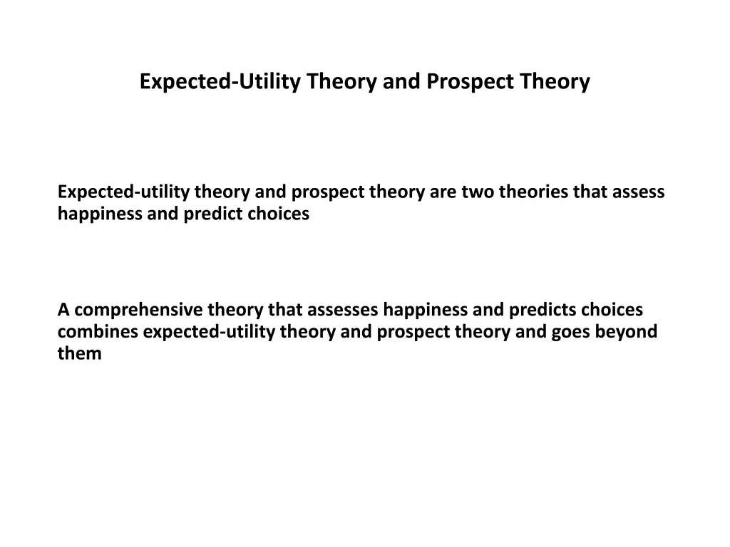 expected utility theory and prospect theory 4