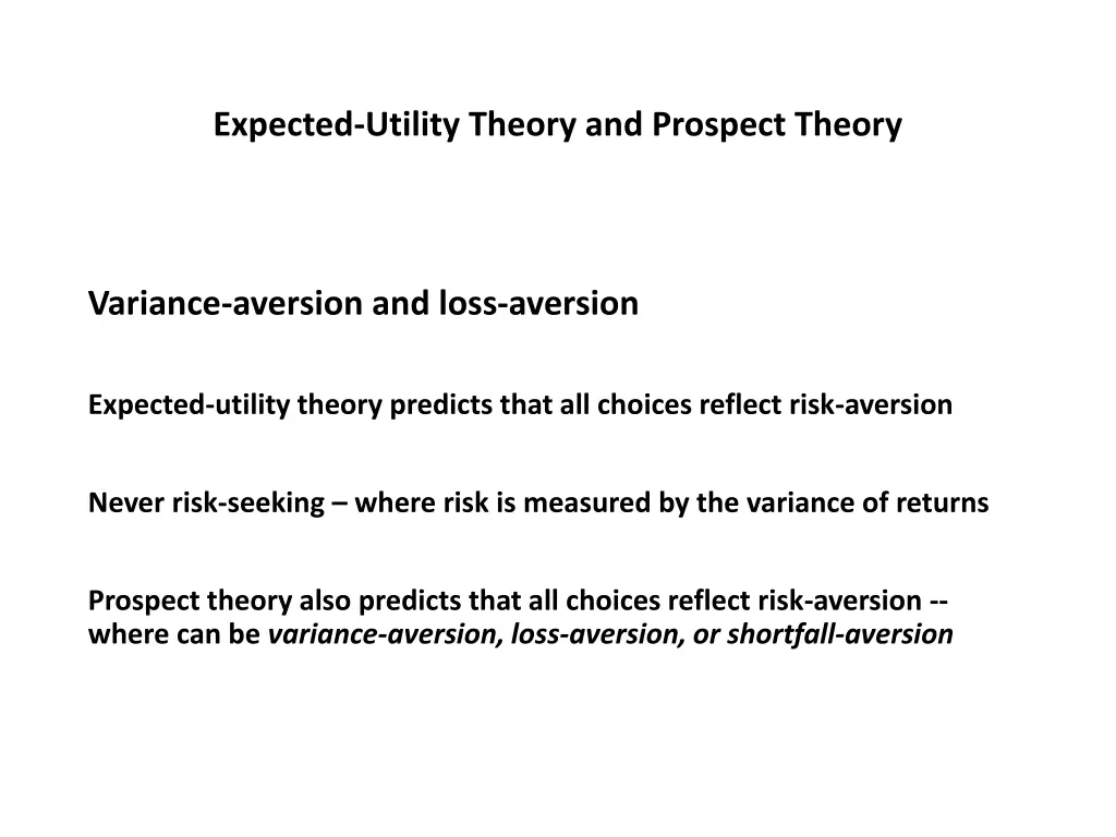 expected utility theory and prospect theory 9