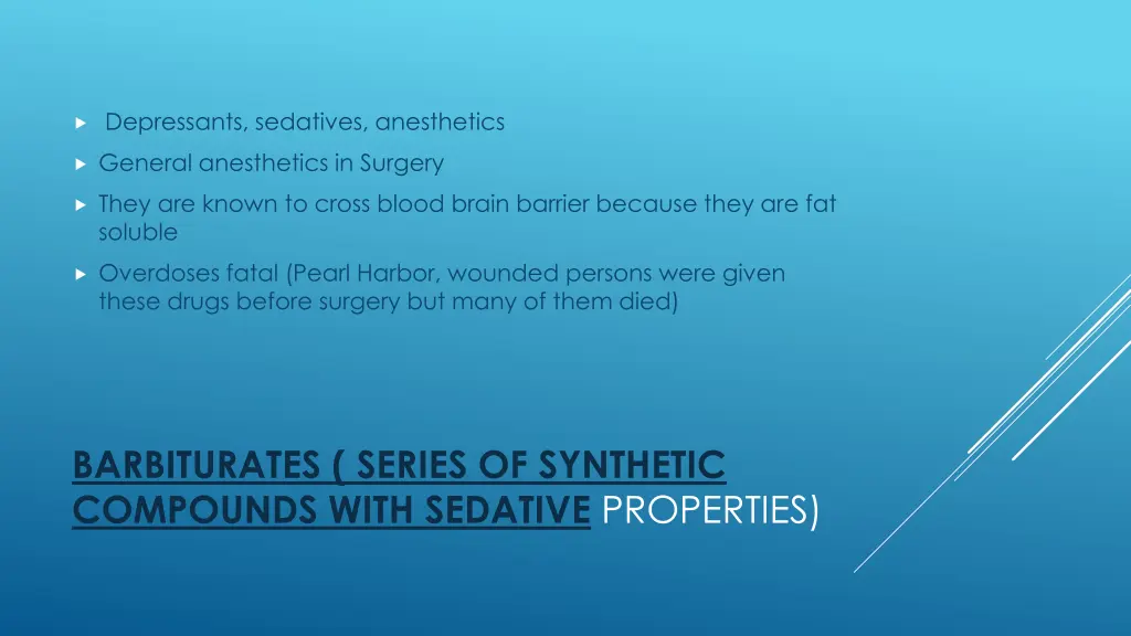 depressants sedatives anesthetics